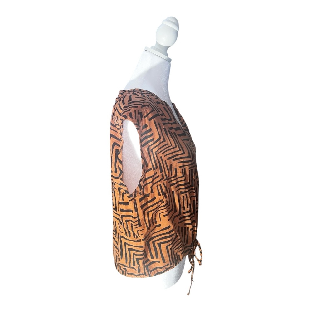 Nine West Geometric Patterned Orange Women's Top - Picture 5 of 10